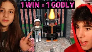 I gave her a Godly EVERY TIME she beat me in Murder Mystery 2... (Roblox)