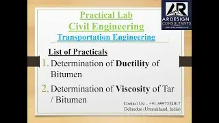Determination of Ductility & Viscosity of Bitumen | Highway Material Testing Lab Practical