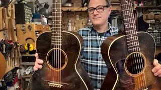 Сравнение гитар Gibson L-00 1933 и 1935 годов выпуска (которые также предназначены для левшей) с ...