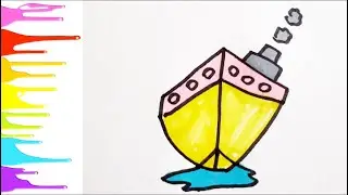 How to Draw a Ship from Number 1 | Easy Drawing for Kids😍🔥