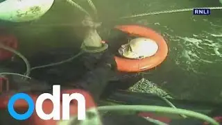 RNLI rescue pensioner from freezing river in Wales