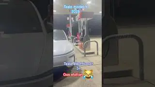 Tesla electric car in gas station?#shorts #viral #ytshorts #tesla #gasstation @sstgloball