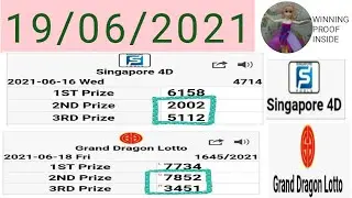 #Singapore 4d & granddragonlotto 4d #19/06/2021 Singapore pick 4 formula #Singapore 4d magic box