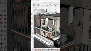 How to make quick glass railing in SketchUp with Profile builder #viral #new #cad #design