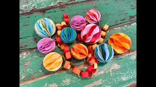Girlande mit Papierkugeln basteln ( Party-Fasching-Geburtstagsfeier)