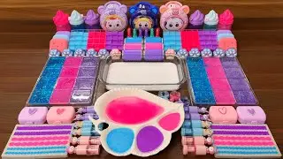 Slime Mixing Random Items | Glossy Galaxy Beads & Floam ASMR