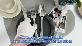 Modern design mirror polish elegant stainless steel tableware set#wedding #weddingdecor #hotel