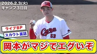 【広島】キャンプ３日目の感想。早めのライブBPで森浦、益田、高橋昂、高、岡本が登板！【カープ】【良し悪し】
