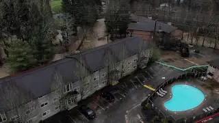 Issaquah WA, flooding 4K Drone Footage FEB 07 2020