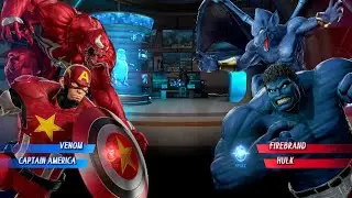 Venom & Captain America Vs Firebrand & Blue Hulk [very Hard] MarvelCapcom