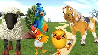 El pollito y el tractor de la granja 3D game pollito pío el Toro se congela jugando 3D