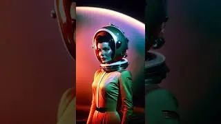 Portrait of a retro scifi space woman created by AI  #FuturisticFashion #Cosplay #SciFi #VintageVi