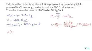 Solutions: Molarity Practice Problem 1
