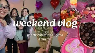 weekly vlog - galentine's weekend events, candle decorating, get to know me 💕🎀