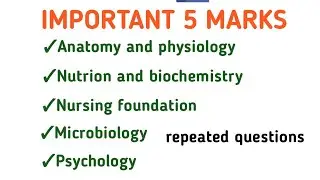 Important repeated 5 mark  questions BSC NURSING 1 YEAR#bscnuring#easynursing