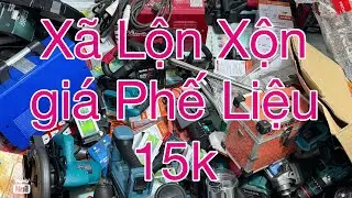 Thanh lý lô đồ cũ lộn xộn 19k búa rỉ, pin 20cell, máy khoan, máy hàn, rửa xe, mài pin,máy 5 tia xanh