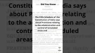 The Fifth Schedule of the constitution of India #study #upscmotivation #shorts