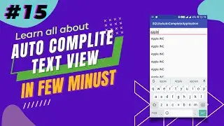 #15 Auto Complete Text View in Android | Android Studio Tutorial | Android Tutorial SoftwareTechIT