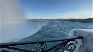 A close up view of Niagara Falls
