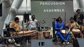 Percussie groep &ldquo;Percussion Assemble&rdquo; tijdens Festival of the Drums Almere Centrum op 27 aug 2023