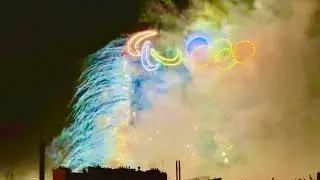 Paris France - FULL Video of Fireworks and Amazing Drone Show - France National Day - 4K HDR