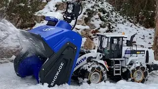 RC loader tire chain testing. Clearing the roads. Remote control snow blower. Rc Tractor. snow chain