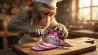 The monkey made amazing chicken biryani and Mutton curry | ASMR Cooking