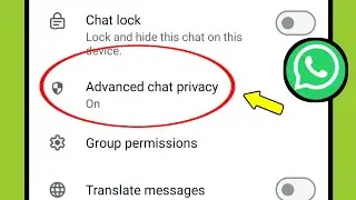 Whatsapp | Advanced chat privacy Settings