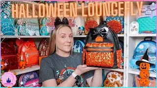 Disney Unboxing Halloween Minnie Mouse Bat Orange Sequin Loungefly Mini Backpack Review 4k Spooky 🧡