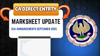 CA Direct Entry September 2025 Marksheet update final update by icai | ICAI Announcement Sep 2025