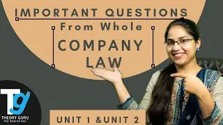 Important Questions from whole Company Law || UNIT 1 & 2 || Prof. Raspreet Kaur || Theory Guru ||