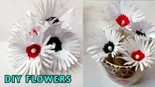 Beautiful flowers making with paper | DIY crafts making  | kavitha homemaker