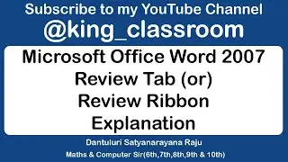 Microsoft word 2007 Review tab or Review Ribbon explanation