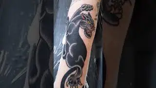 Panther Power in Traditional Tattoo Style! 👊 #TattooArt