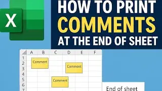 How to Print Comments at the End of Sheet in Excel | How to Print Comments in MS Excel