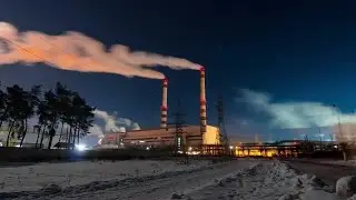 Power Station At Night Stock Video