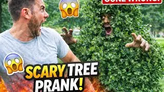 Scary Tree Prank Gone Wrong 😱 | Hilarious Reactions 😂#funflicks #lol #comedy #trending #pranks