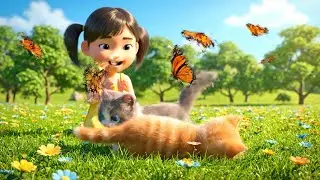 Five Silly Baby Kittens Chasing Butterflies | Nursery Rhymes for Kids