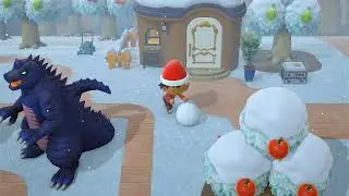 playing acnh at Christmas