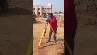 center line marking of coloum by using total station