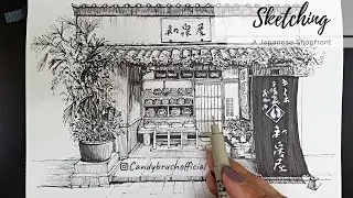 Pen & Ink Drawing #38 | Sketching A Japanese Shopfront