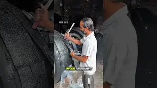 modo artesanal de recuperação de pneus. #video #engineering #curiosidades #shorts