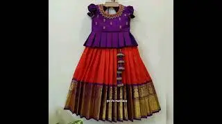 Latest kids pattupavadai design💥kids lehenga design💥baby pattu pavadai design #pattu pavada#lehenga