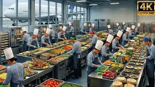 Inside The  Airplane Food Kitchen: How Airlines Cook 50,000 Meals a Day WITHOUT a Stove