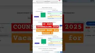 VACANT SEAT FOR ROUND 2 UP NEET COUNSELLING 2025 #neetcounselling2025  #upneet2025