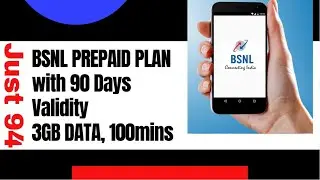 BSNL 94 Validity Plan with 90 days, 100 minutes, 3gb data, 100 SMS | BSNL Prepaid Plans | BSNL Plans