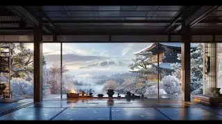 Relaxing Winter Study Music and Japanese Fireplace Ambience for Work, Focus and Deep Sleep