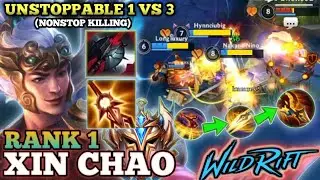XIN ZHAO CRAZY 1 VS 3 !? NONSTOP GANKING GAMEPLAY TOP 1 GLOBAL XIN ZHAO BY FLI Zeus - WILD RIFT