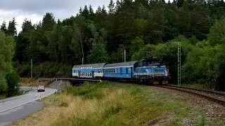 Vlaky na trati 195 (Rybník - Lipno nad Vltavou) - 25.7.2023