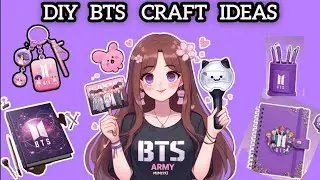💜(5 DIYs ) BTS diy school supplies craft ideas!&rdquo;💜✨| @Renucreativevibes #diy #bts #btsarmy #btsedits 